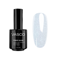 UV Nagellack Fiber Base milky glitter silver Vasco 15ml