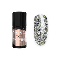 Hybrid Top No Wipe Glittery Silver Vasco 6 ml